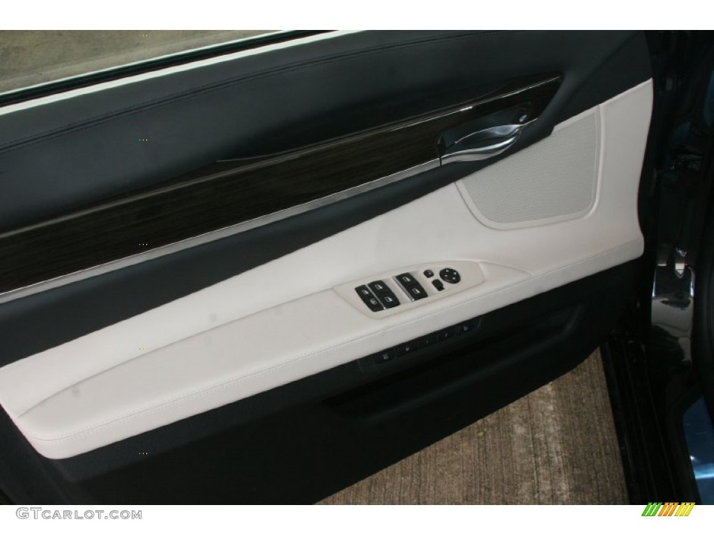 2012 BMW 7 Series 750Li Sedan Oyster/Black Door Panel Photo #51077975