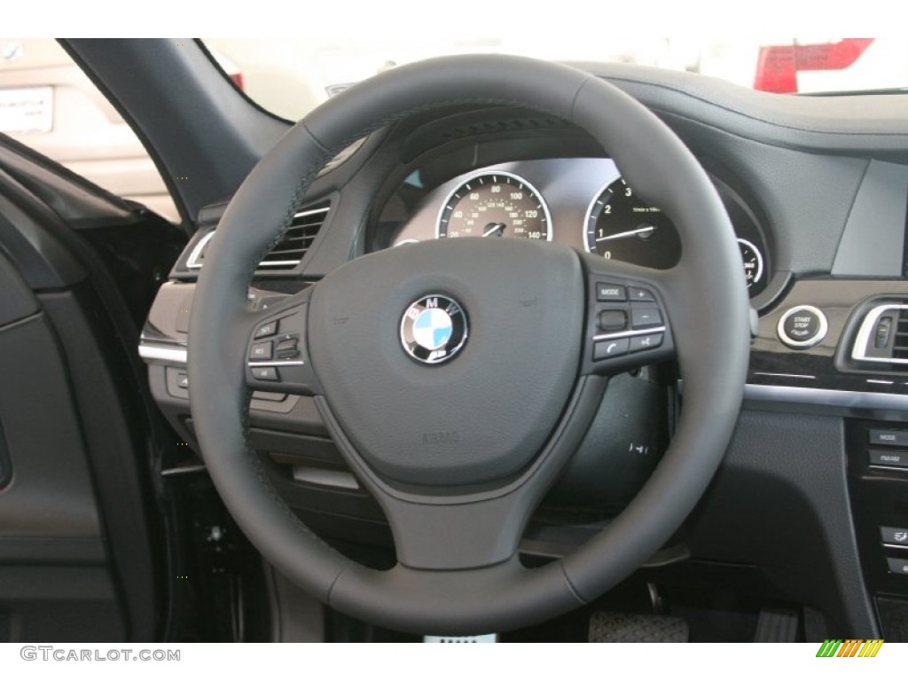2012 BMW 7 Series 750i Sedan Black Steering Wheel Photo #51078122