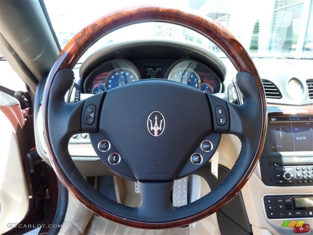 2011 Maserati GranTurismo Convertible GranCabrio Sabbia Steering Wheel Photo #51081020