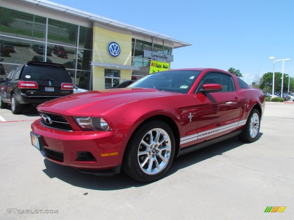 2010 Mustang V6 Premium Coupe - Red Candy Metallic / Stone photo #1