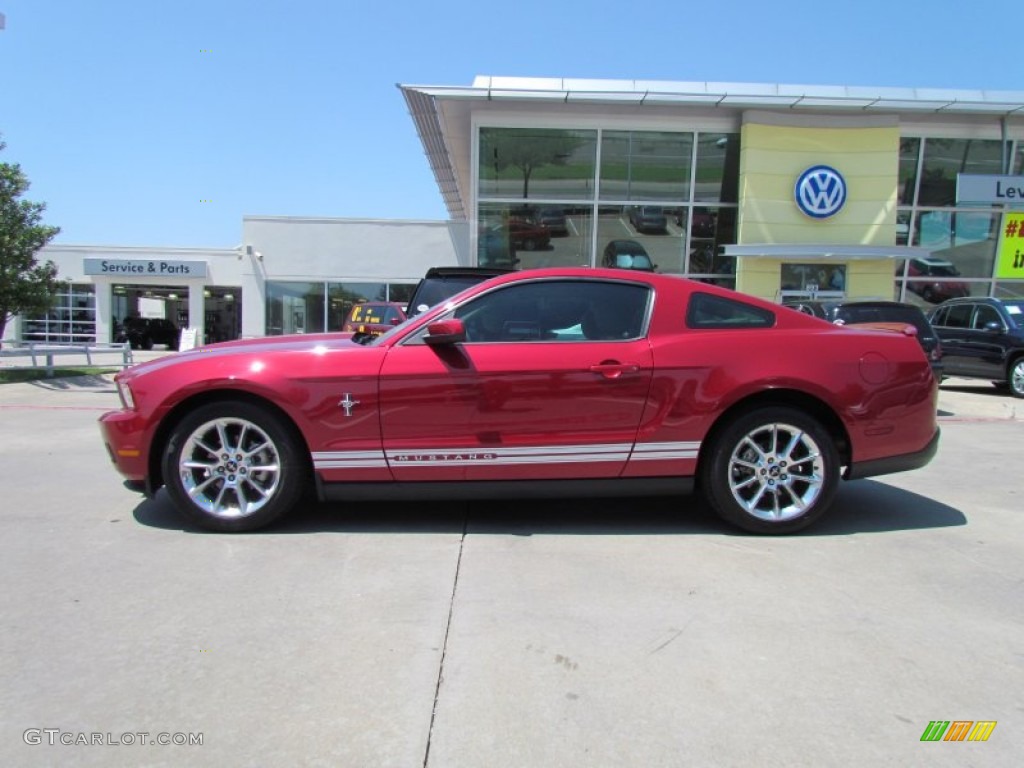 2010 Mustang V6 Premium Coupe - Red Candy Metallic / Stone photo #2