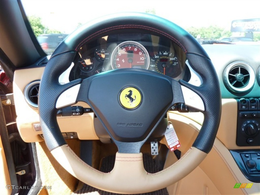 2005 Ferrari 575 Superamerica Roadster F1 Tan Steering Wheel Photo #51081788