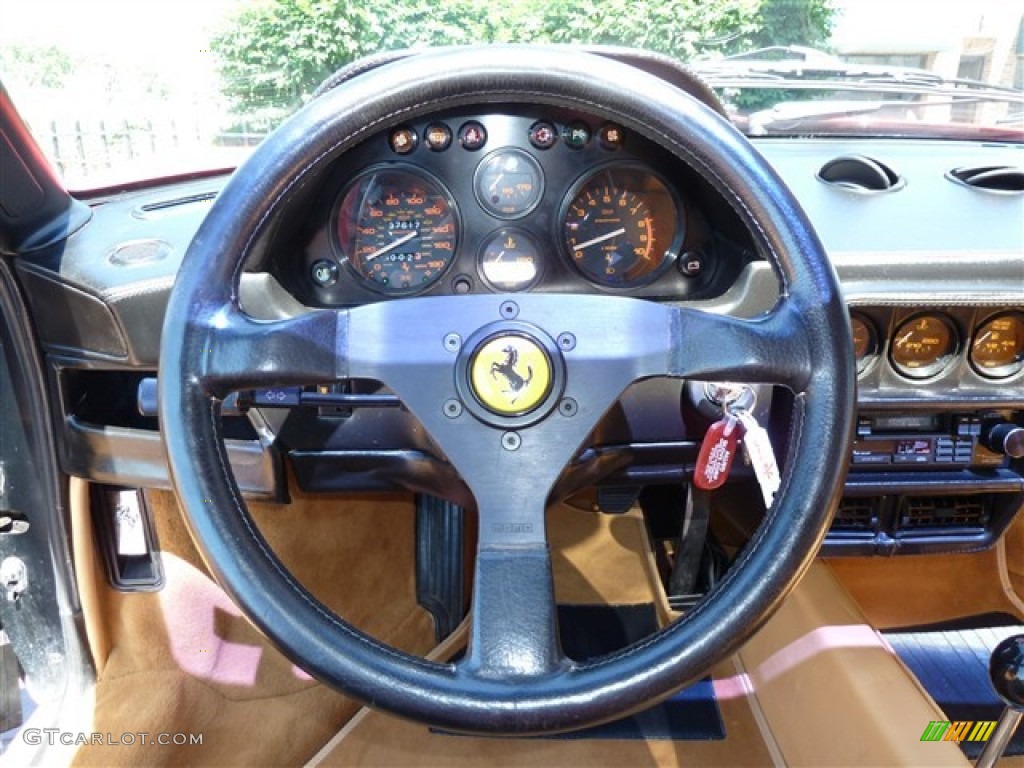 1986 Ferrari 328 GTS Tan Steering Wheel Photo #51082640
