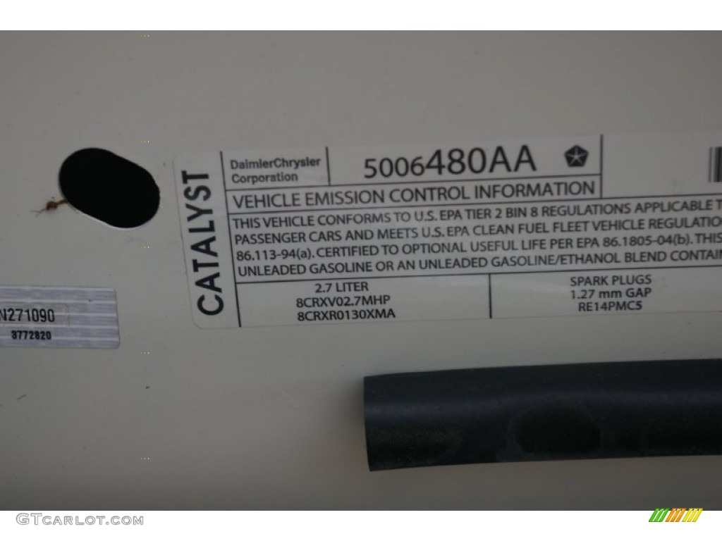 2008 Chrysler Sebring Touring Convertible Info Tag Photo #51087833