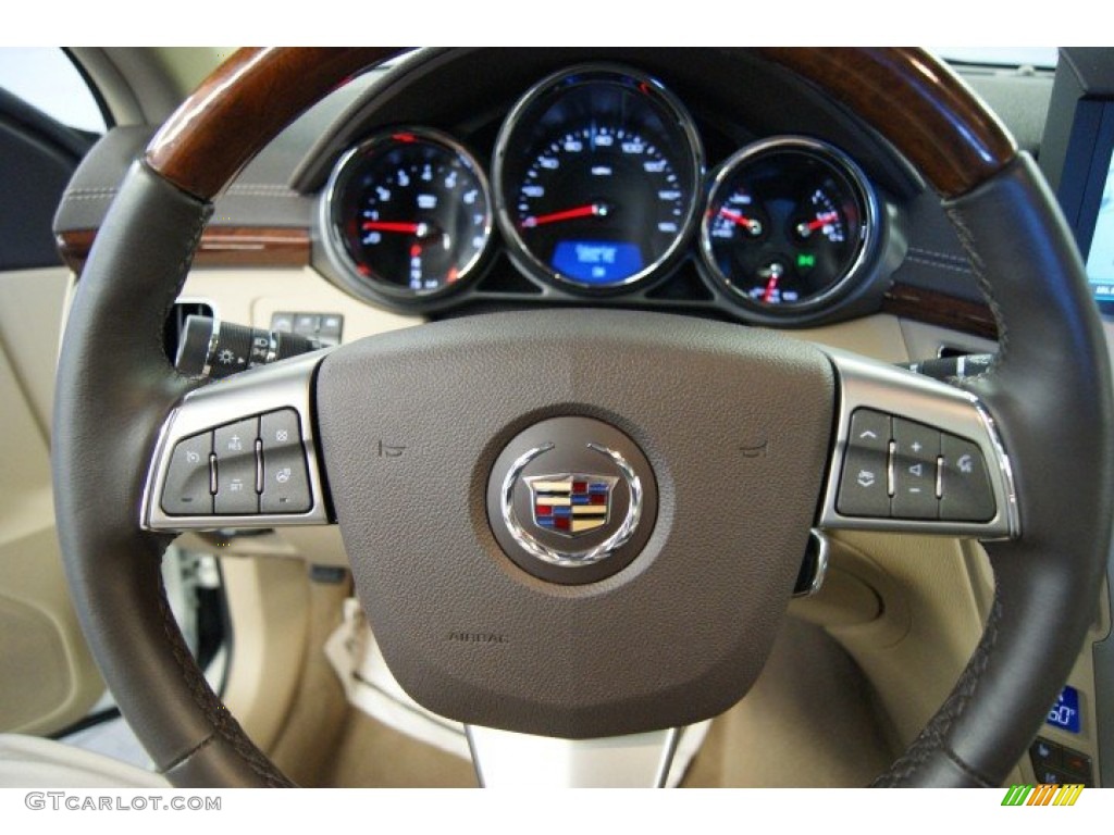 2011 Cadillac CTS 4 3.6 AWD Sedan Cashmere/Cocoa Steering Wheel Photo #51090917