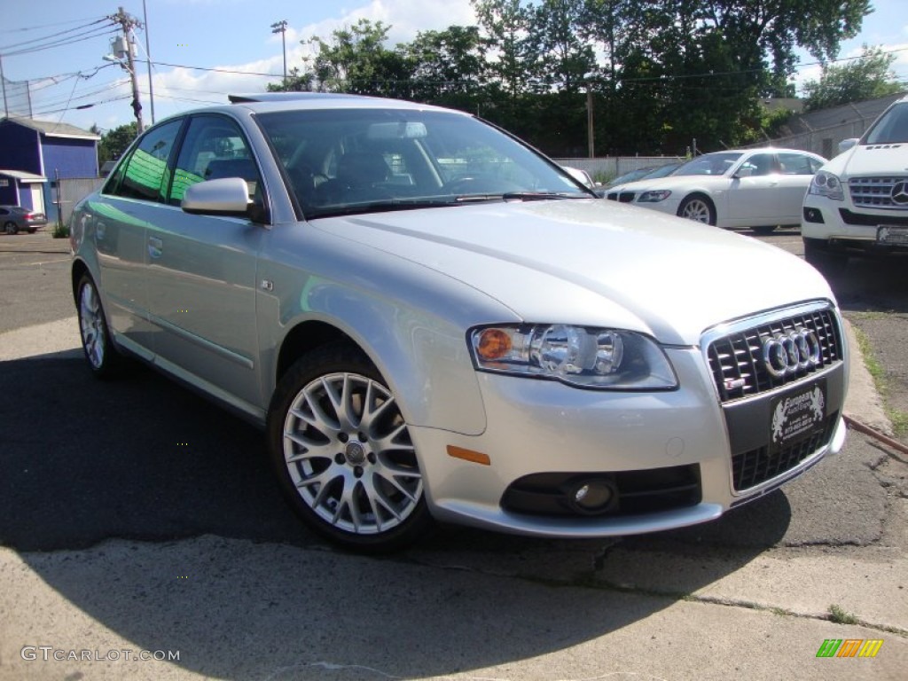 2008 A4 2.0T quattro S-Line Sedan - Light Silver Metallic / Black photo #2