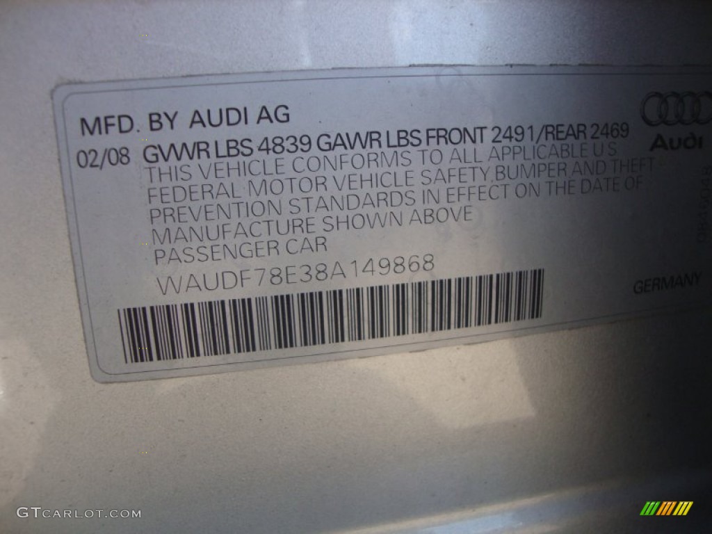 2008 A4 2.0T quattro S-Line Sedan - Light Silver Metallic / Black photo #18