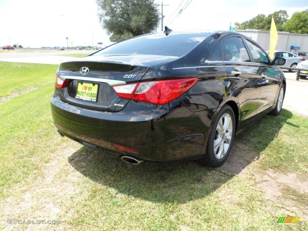 2011 Sonata Limited 2.0T - Midnight Black / Camel photo #3