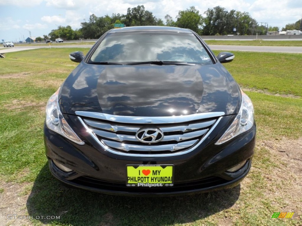 2011 Sonata Limited 2.0T - Midnight Black / Camel photo #8