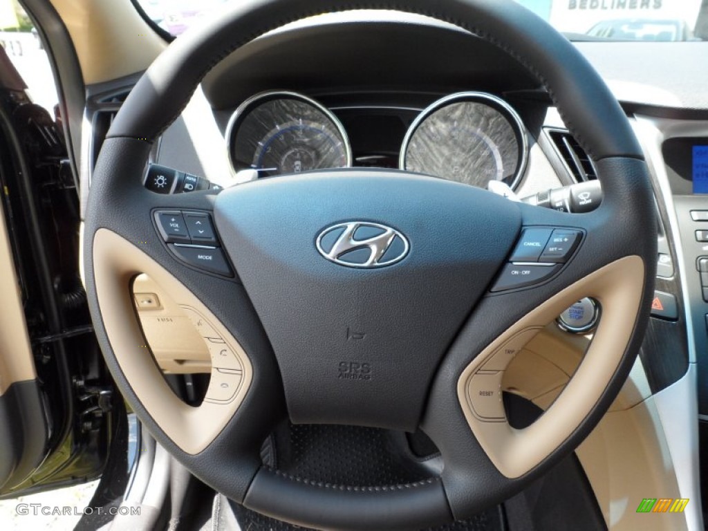 2011 Sonata Limited 2.0T - Midnight Black / Camel photo #37