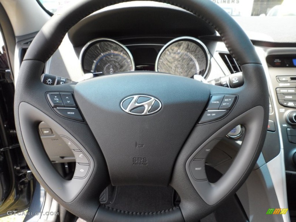 2012 Hyundai Sonata SE Gray Steering Wheel Photo #51095015