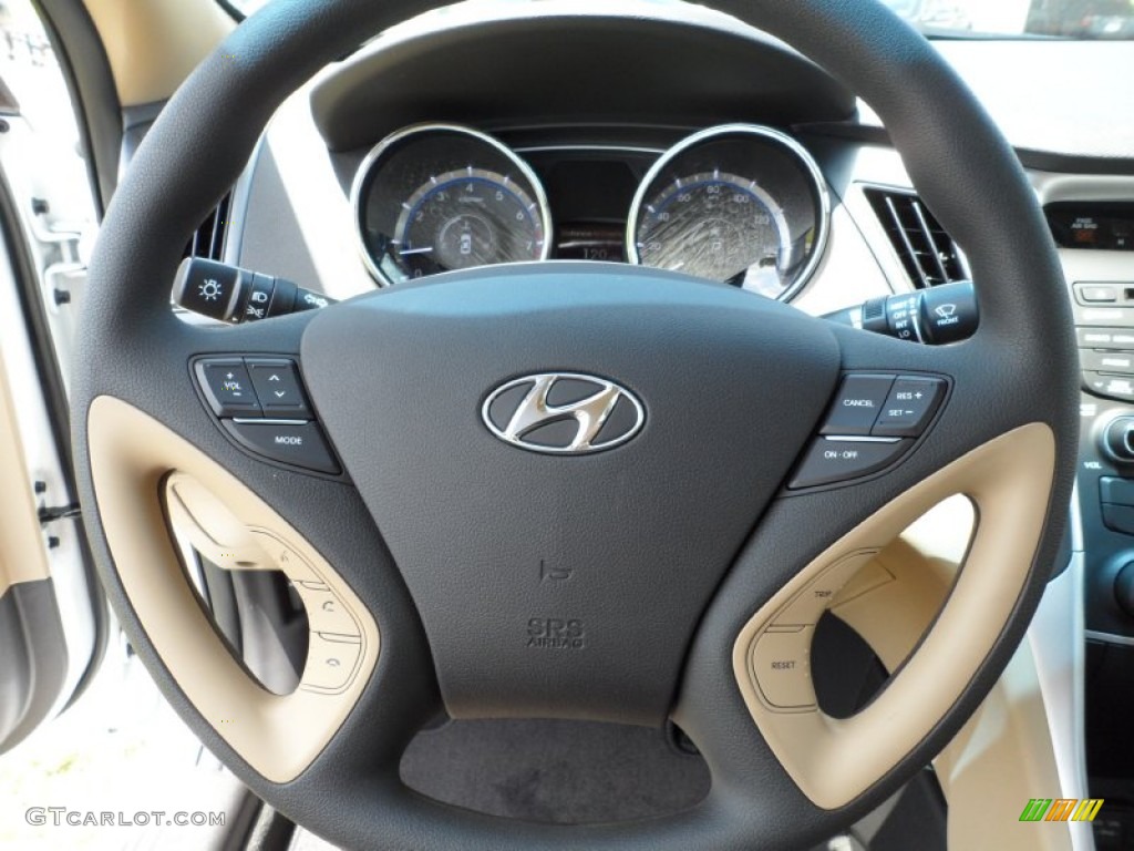 2012 Hyundai Sonata GLS Camel Steering Wheel Photo #51096188