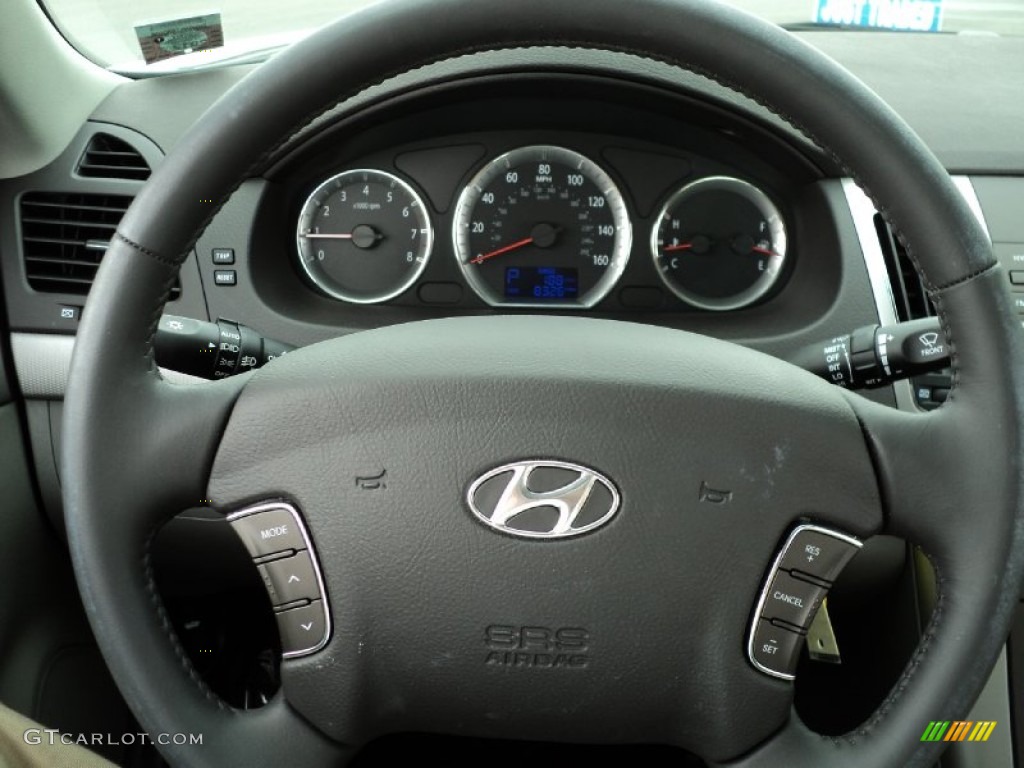 2010 Hyundai Sonata SE V6 Gray Steering Wheel Photo #51098480