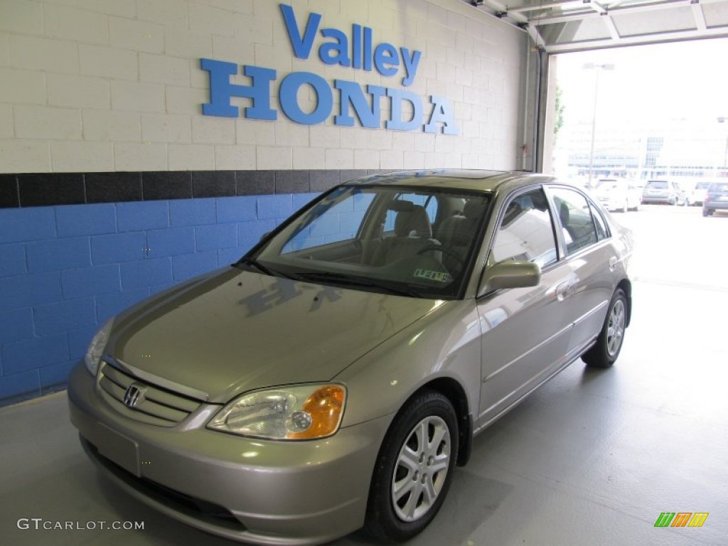 2003 Civic EX Sedan - Shoreline Mist Metallic / Ivory photo #1