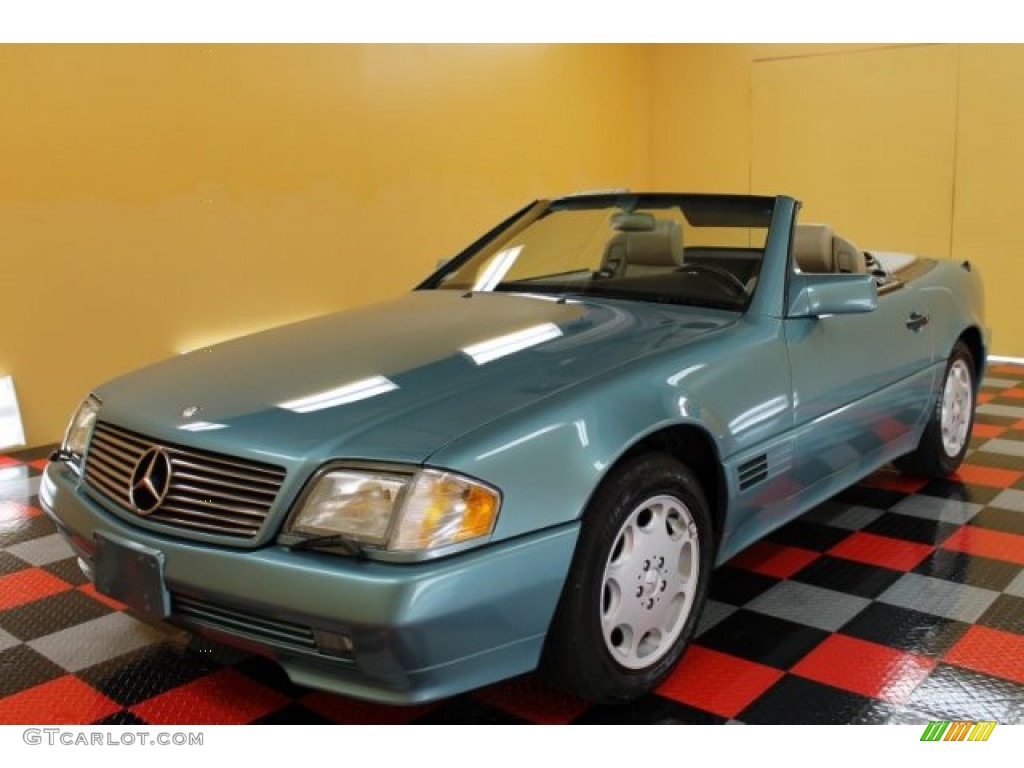 1995 SL 500 Roadster - Teal Blue Metallic / Parchment Beige photo #3