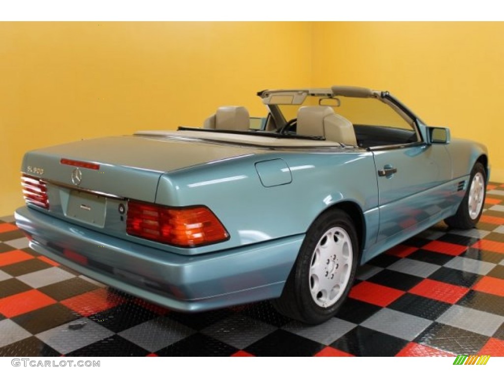 1995 SL 500 Roadster - Teal Blue Metallic / Parchment Beige photo #4
