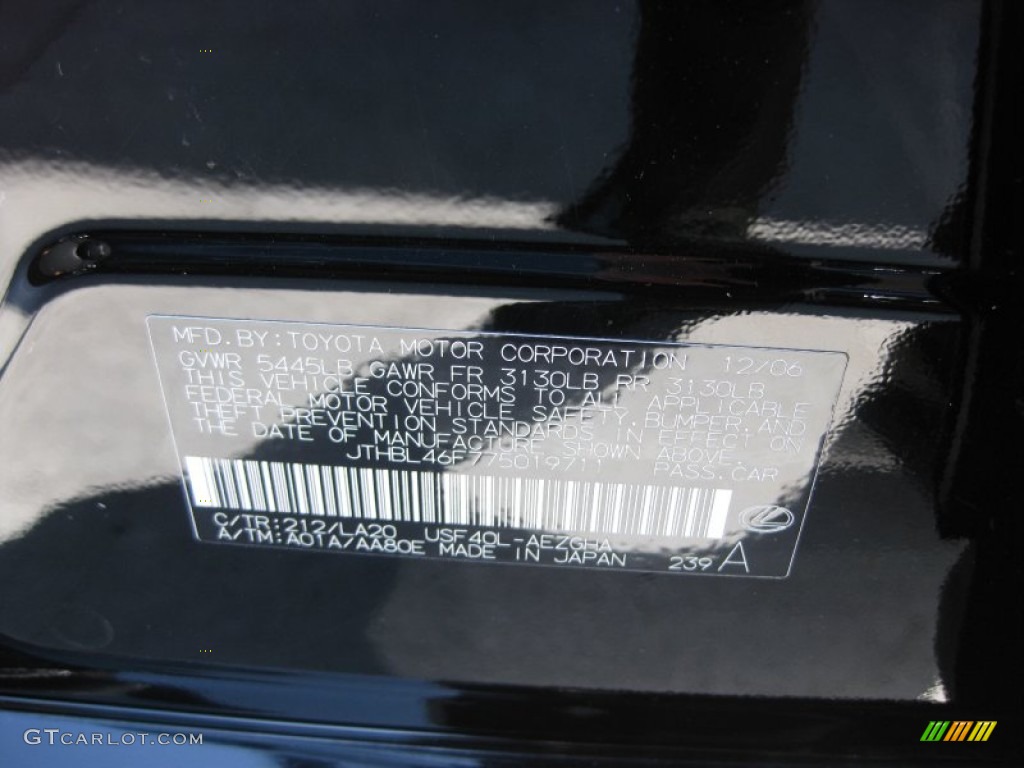 2007 LS 460 - Black Sapphire Pearl / Black photo #29