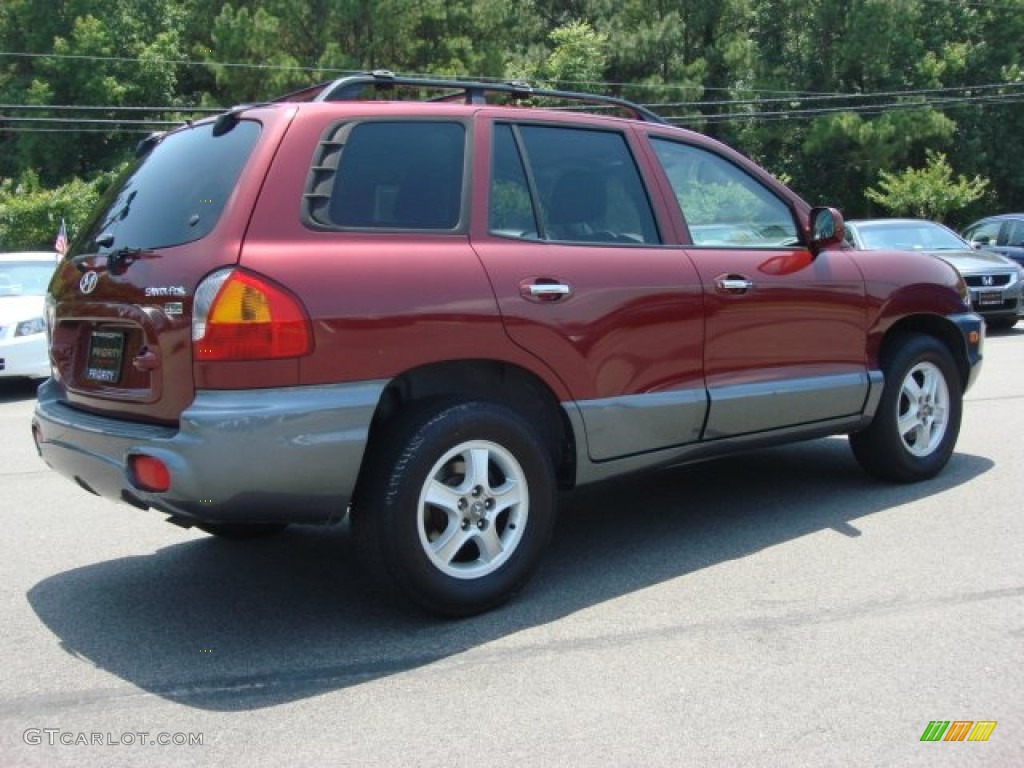 2004 Santa Fe LX - Merlot Red / Gray photo #6