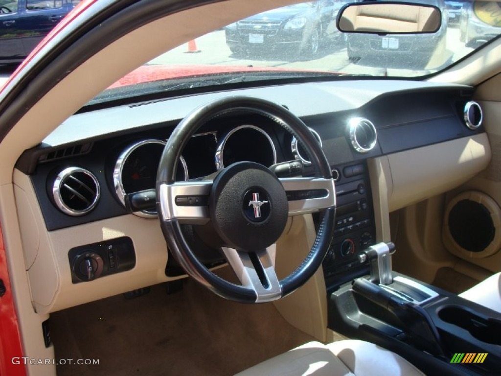 2007 Mustang V6 Premium Coupe - Torch Red / Medium Parchment photo #14