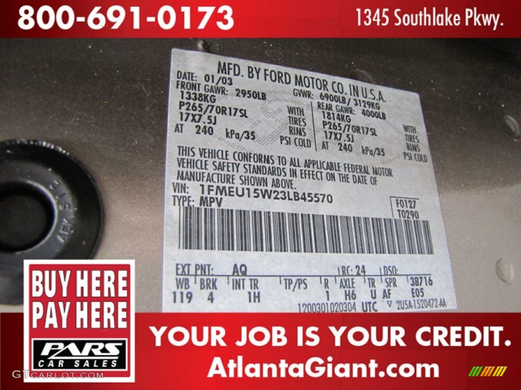 2003 Expedition XLT - Arizona Beige Metallic / Medium Parchment photo #15