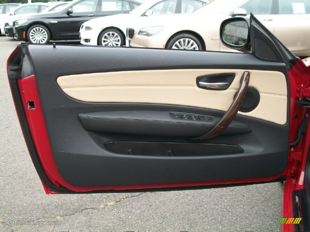 2011 BMW 1 Series 128i Convertible Savanna Beige Door Panel Photo #51118310
