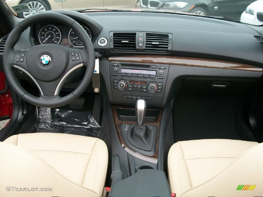 2011 BMW 1 Series 128i Convertible Savanna Beige Dashboard Photo #51118382