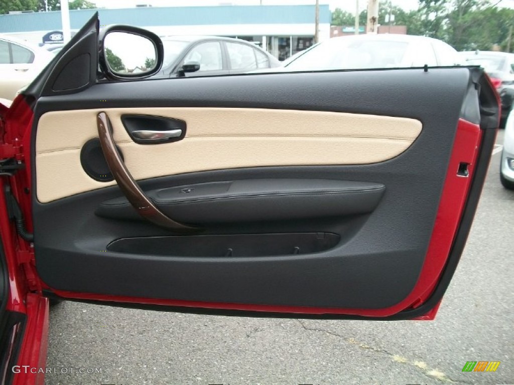 2011 BMW 1 Series 128i Convertible Savanna Beige Door Panel Photo #51118529