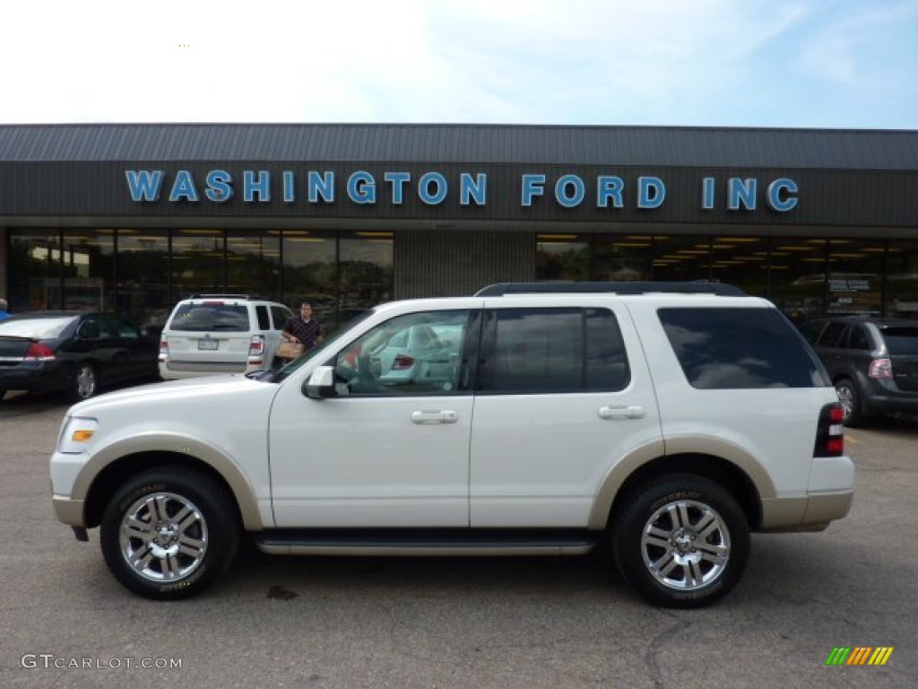 2010 Explorer Eddie Bauer 4x4 - White Platinum Tri-Coat / Black/Camel photo #1