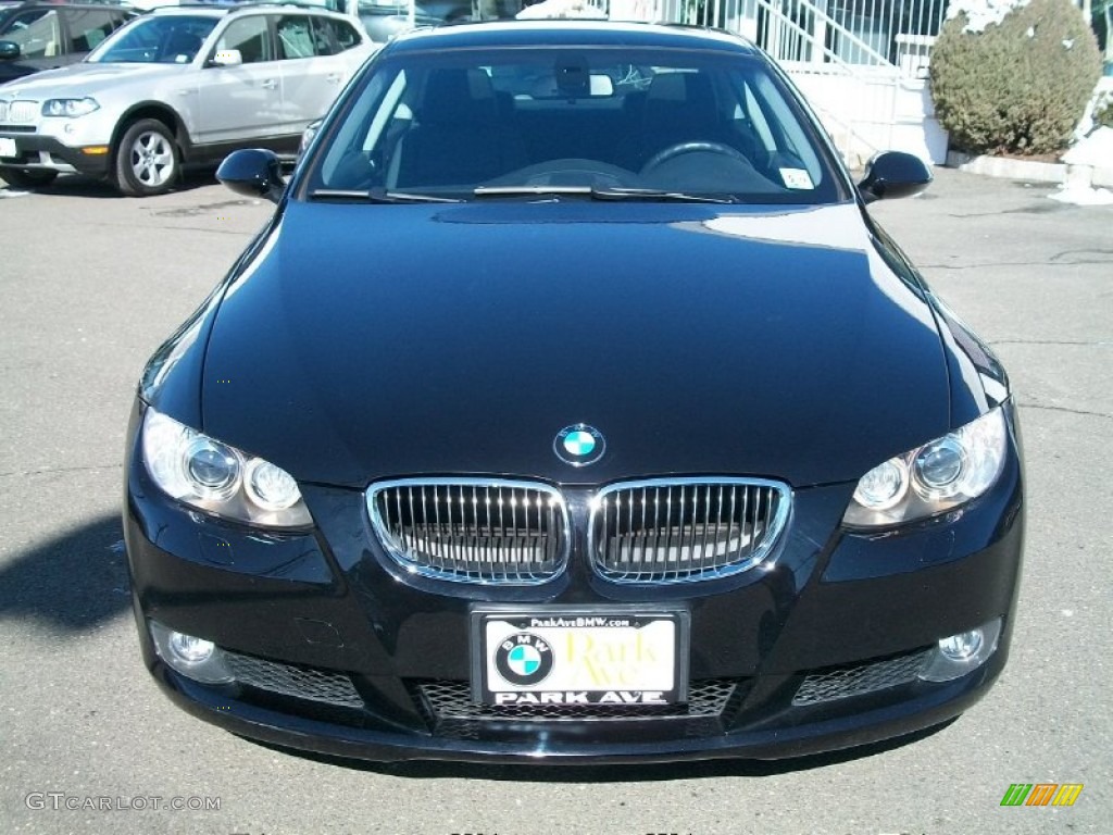 2008 3 Series 328i Coupe - Jet Black / Black photo #2