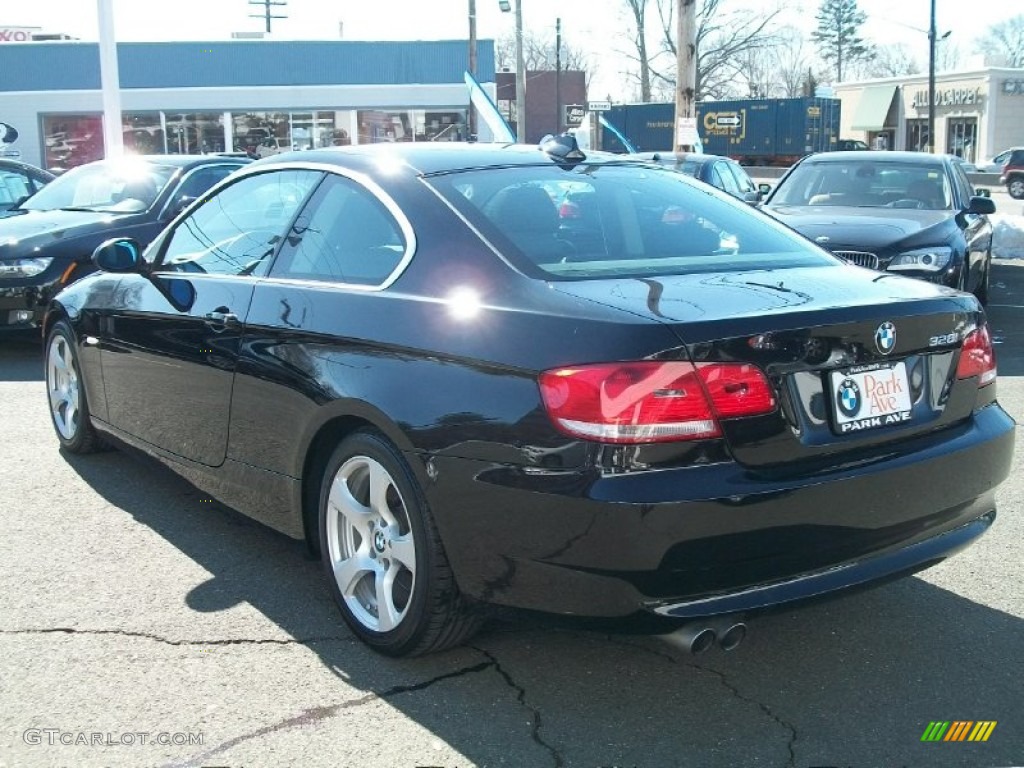 2008 3 Series 328i Coupe - Jet Black / Black photo #7