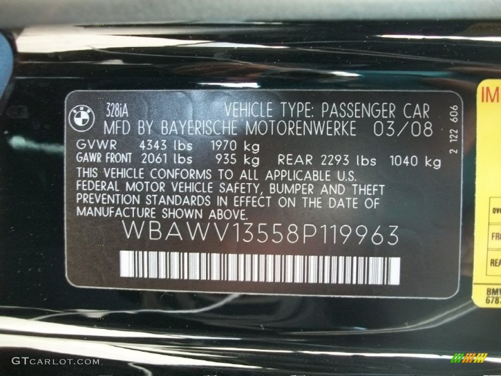 2008 3 Series 328i Coupe - Jet Black / Black photo #34