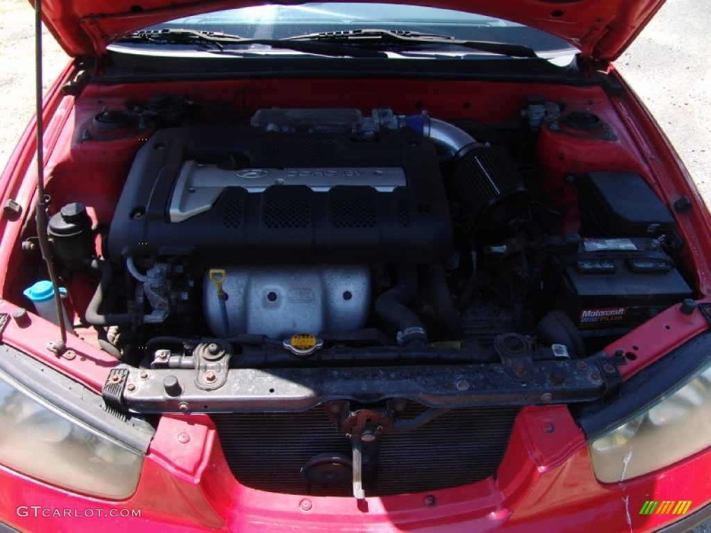 2001 Elantra GT - Cardinal Red / Gray photo #9