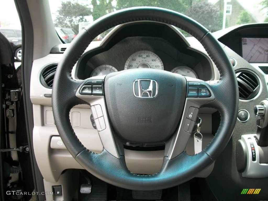 2011 Honda Pilot EX-L 4WD Gray Steering Wheel Photo #51125061