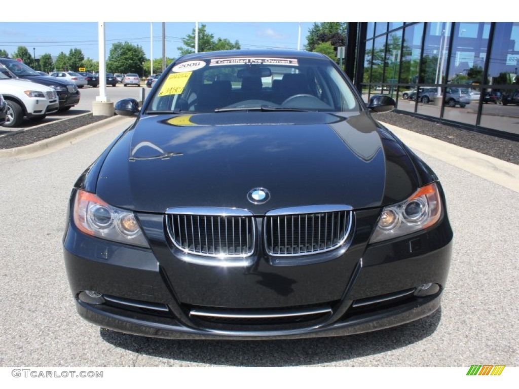 2008 3 Series 335xi Sedan - Jet Black / Black photo #2