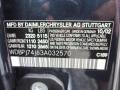  2003 CL 55 AMG Black Opal Metallic Color Code 189