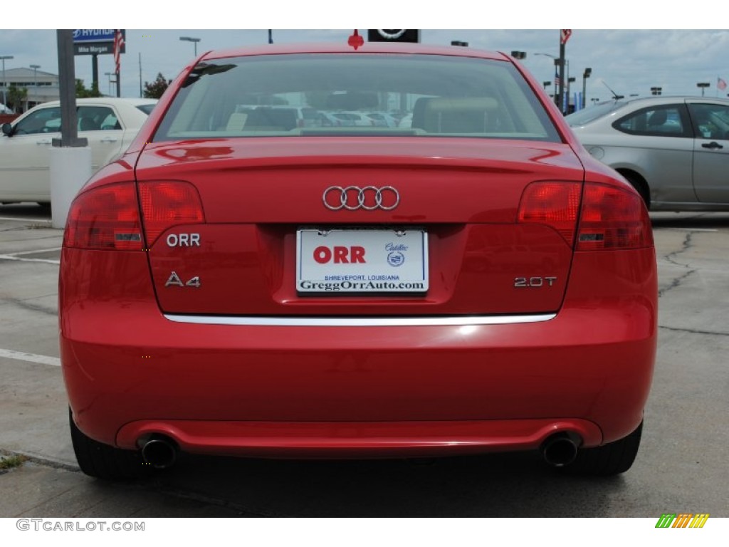 2008 A4 2.0T S-Line Sedan - Brilliant Red / Beige photo #6