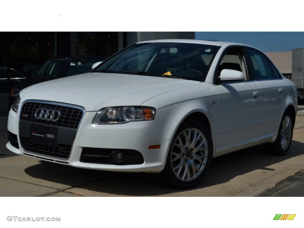 2008 A4 2.0T quattro S-Line Sedan - Ibis White / Black photo #1