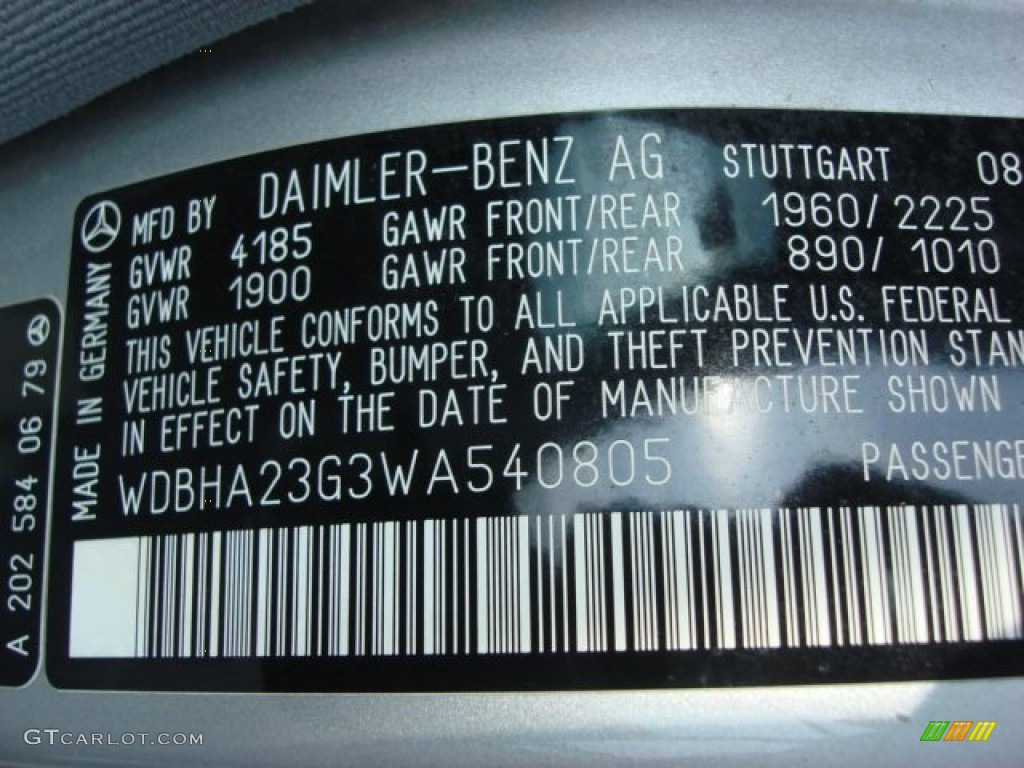 1998 Mercedes-Benz C 230 Info Tag Photos