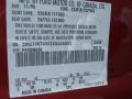 FL: Toreador Red Metallic 1999 Mercury Grand Marquis GS Color Code