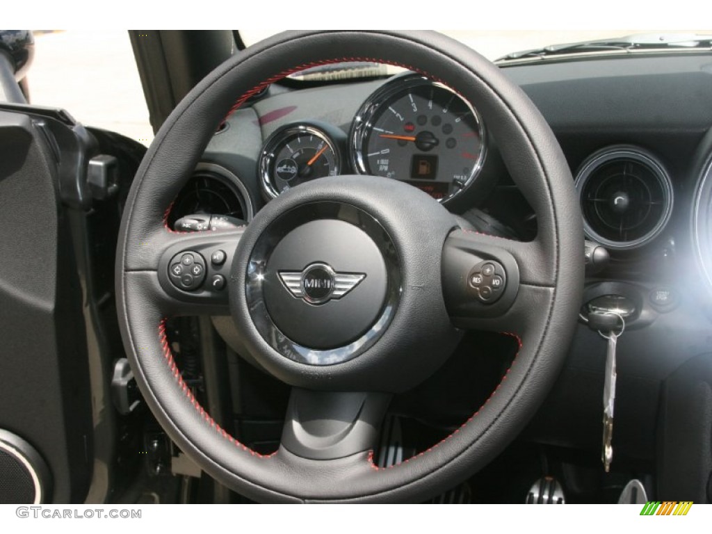 2011 Mini Cooper John Cooper Works Convertible Carbon Black Steering Wheel Photo #51144188