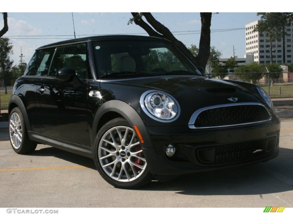 2011 Cooper John Cooper Works Hardtop - Midnight Black Metallic / Gravity Polar Beige Leather photo #1