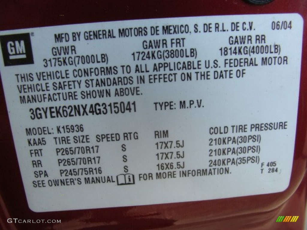 2004 Escalade EXT AWD - Red E / Pewter Gray photo #15