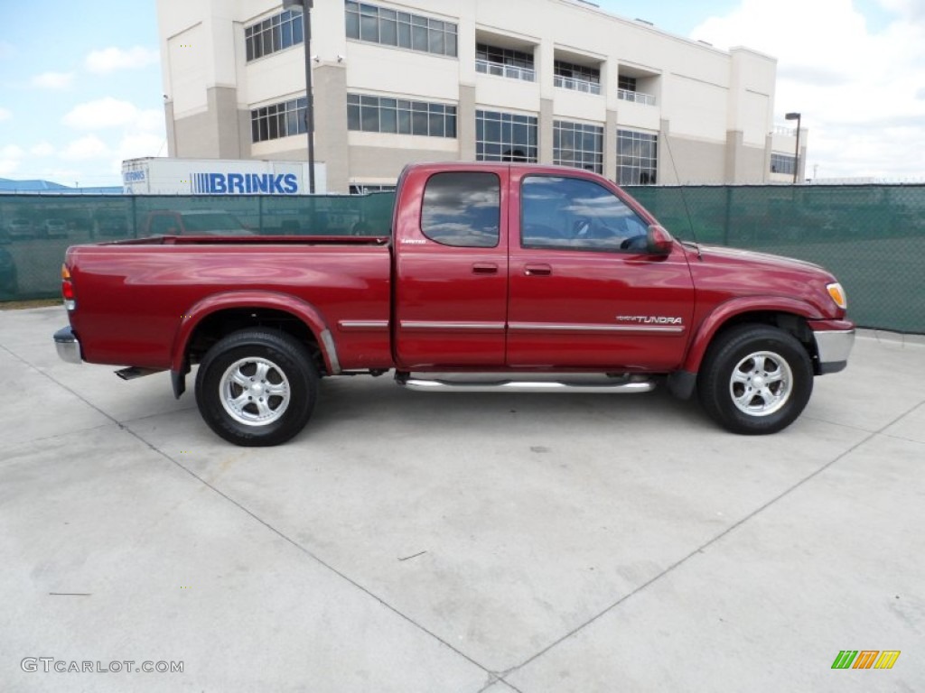 Sunfire Red Pearl 2000 Toyota Tundra Limited Extended Cab Exterior Photo #51147557