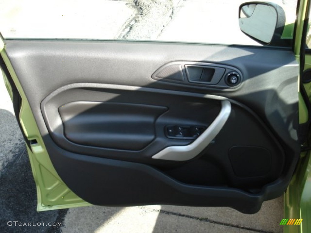 2011 Fiesta SES Hatchback - Lime Squeeze Metallic / Cashmere/Charcoal Black Leather photo #15