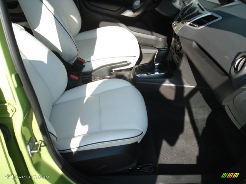 2011 Fiesta SES Hatchback - Lime Squeeze Metallic / Cashmere/Charcoal Black Leather photo #18