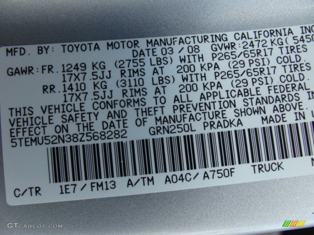 2008 Tacoma V6 TRD Sport Double Cab 4x4 - Silver Streak Mica / Graphite Gray photo #15
