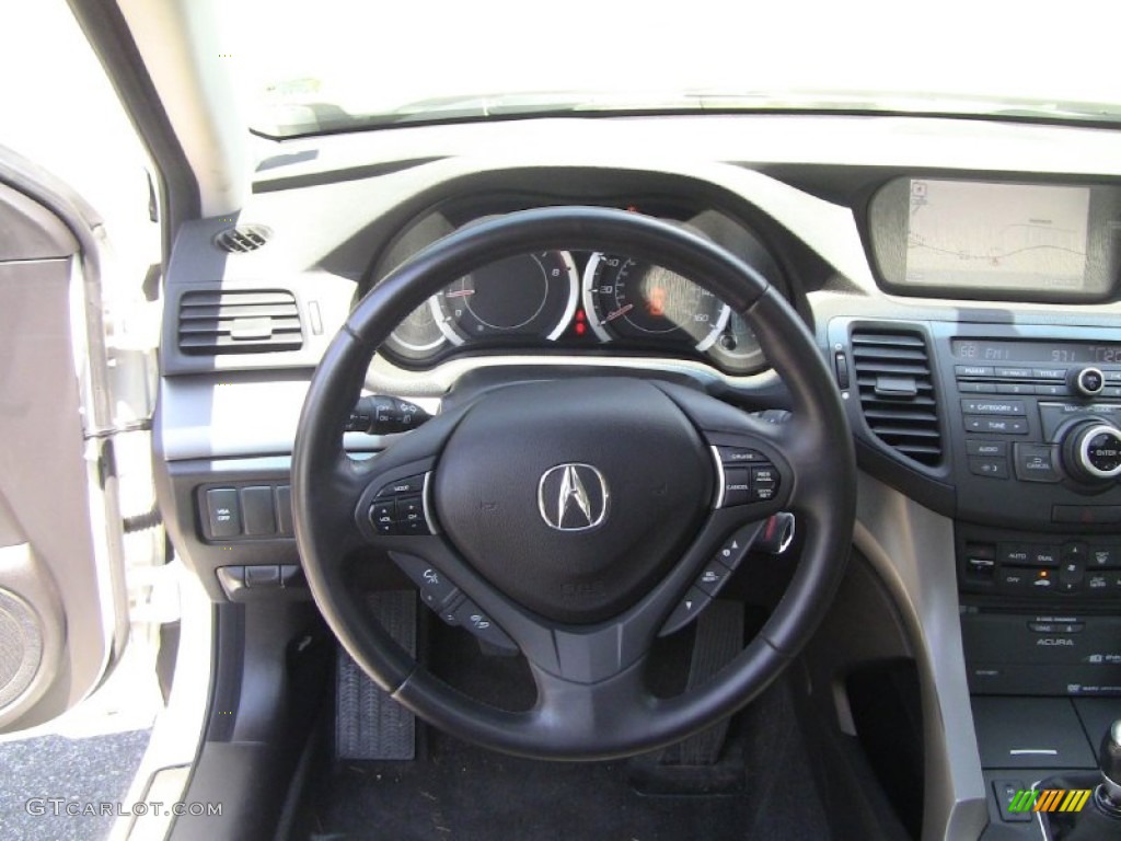 2009 Acura TSX Sedan Ebony Steering Wheel Photo #51151103