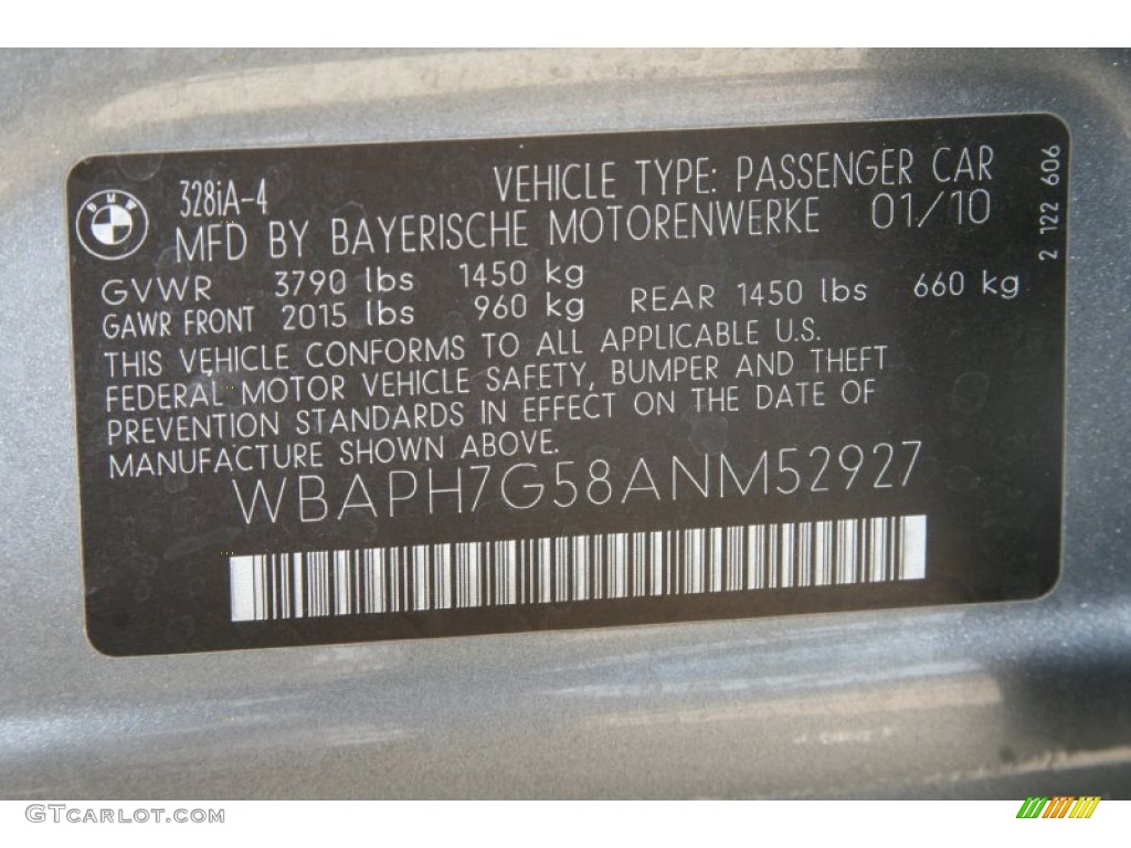 2010 3 Series 328i Sedan - Space Gray Metallic / Black photo #5