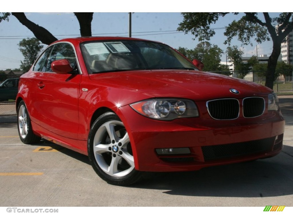 2011 1 Series 128i Coupe - Crimson Red / Savanna Beige photo #1