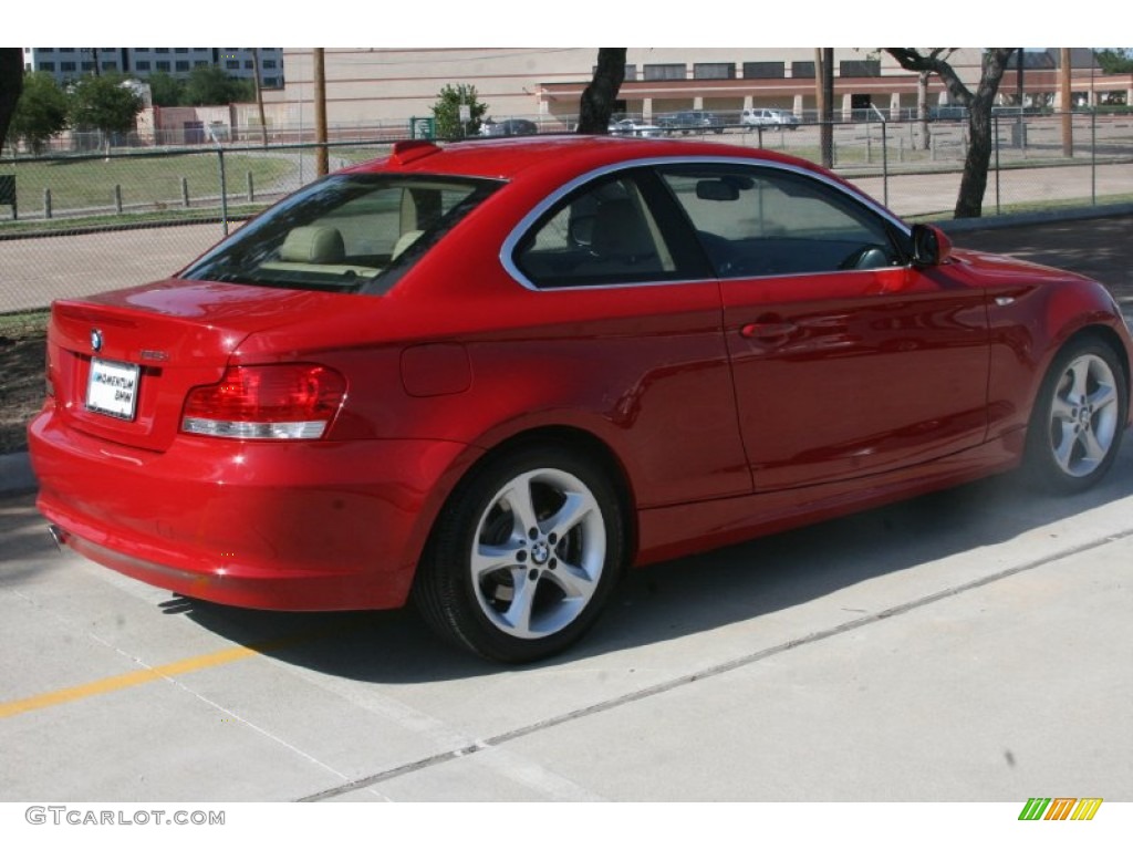 2011 1 Series 128i Coupe - Crimson Red / Savanna Beige photo #8